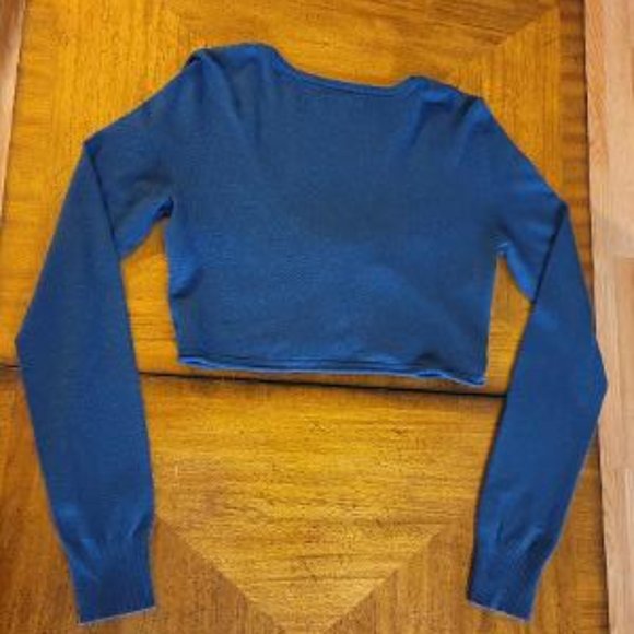Express Navy Crop Sweater - Picture 7 of 11
